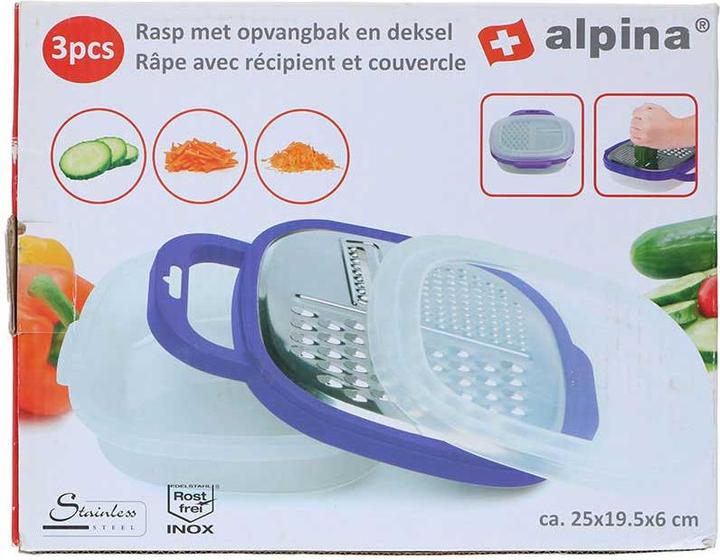 Produktbild alpina Multifunktionsreibe mit Behälter (lila)