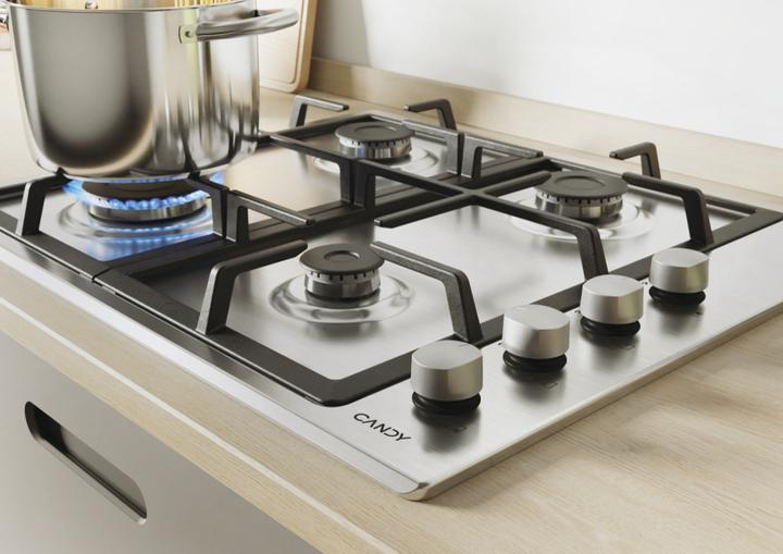 Actual product image Candy CHG6LX Stainless Steel Built-in 60 cm Gas 4 Cooker(s)