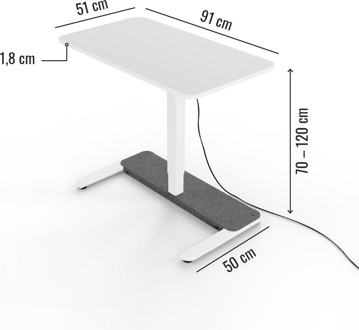 Actual product image Yaasa Desk One - Offwhite (91 x 51 cm)