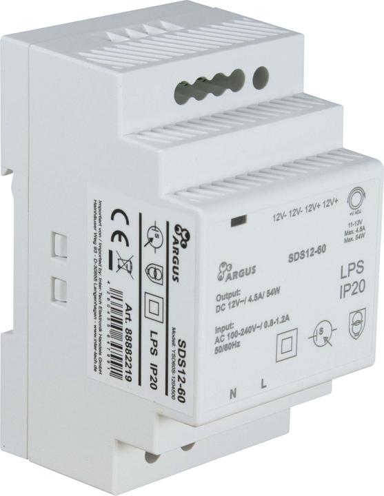Intertech INTER-TECH SDS 12-60 Hutschienennetzteil 12V Ausgangsspannung 60W Leistung