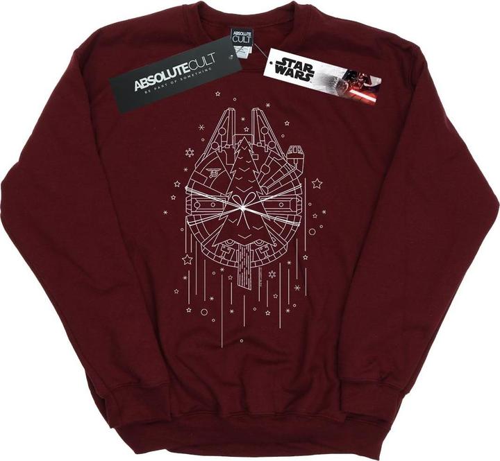 Actual product image Star Wars Mens Millennium Falcon Christmas Tree Delivery Sweatshirt (XL)