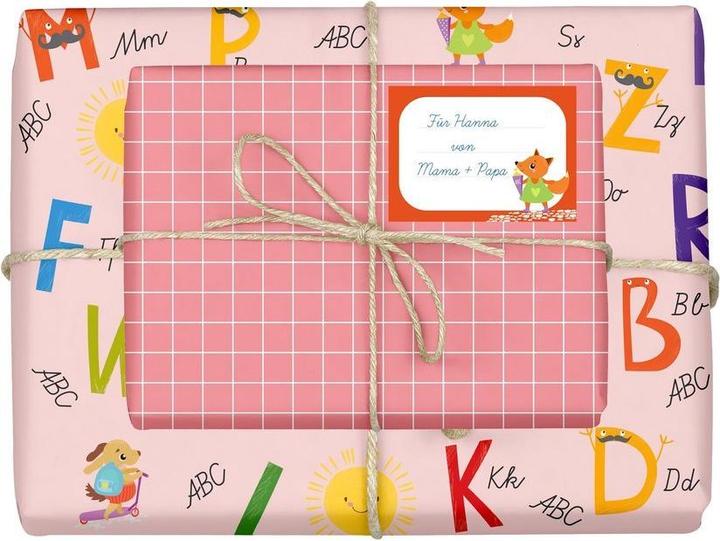 Actual product image Dabelino School enrolment gift wrap set for girls (Wrapping paper, 4 x)