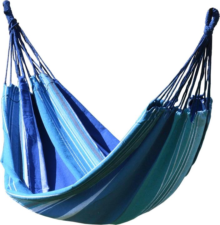 Actual product image Cattara Hammock Textile - blue-white 200 x 100 cm (120 kg)