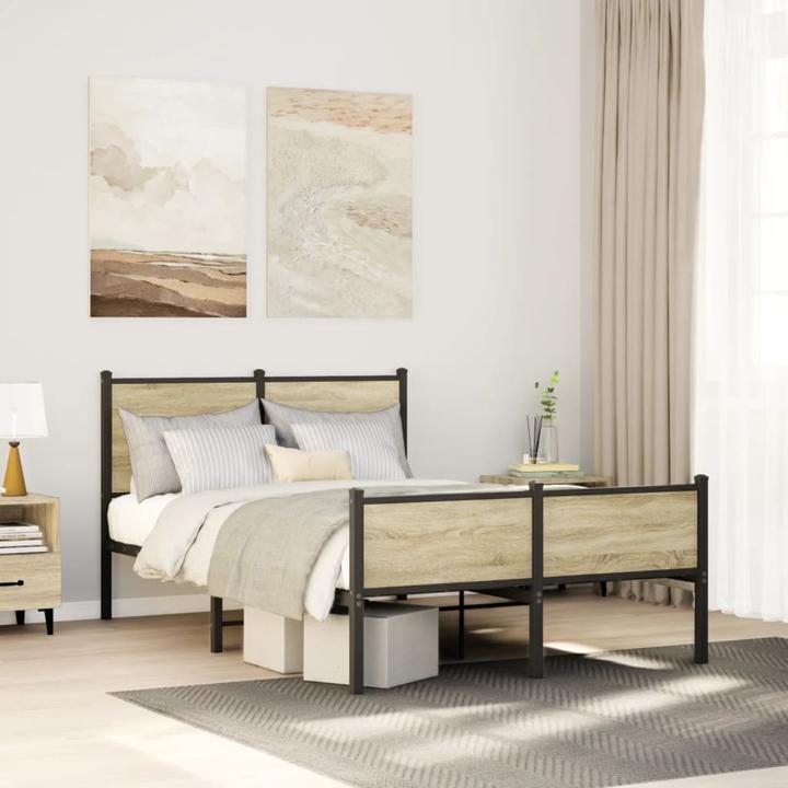 Actual product image VidaXL Bed frame with headboard and footboard 120 x 190cm (120 x 190 cm)