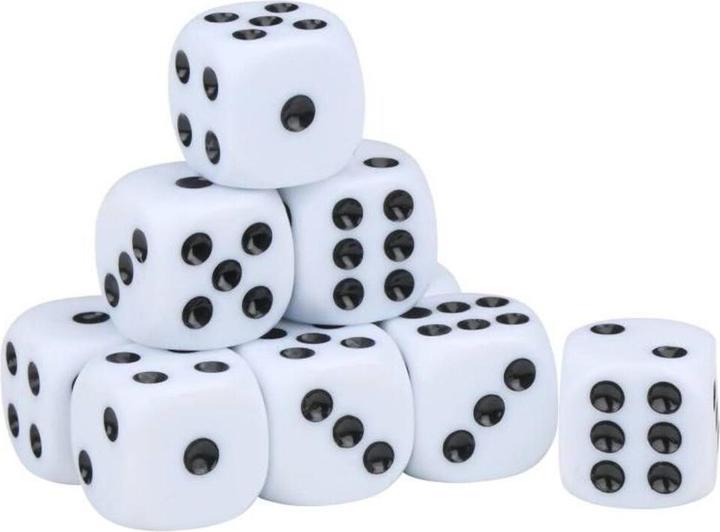 Actual product image Eddy Toys Dices white 10pcs ABS