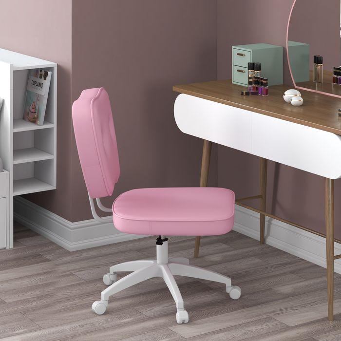 Immagine prodotto Swisshandel24 Sedia da ufficio, fino a 120 kg, similpelle, rosa