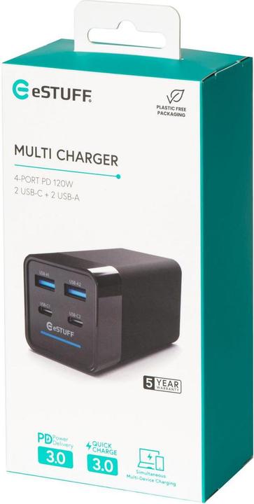 Immagine prodotto eSTUFF Caricabatterie multiplo PD120W 2C+2A (120 W)