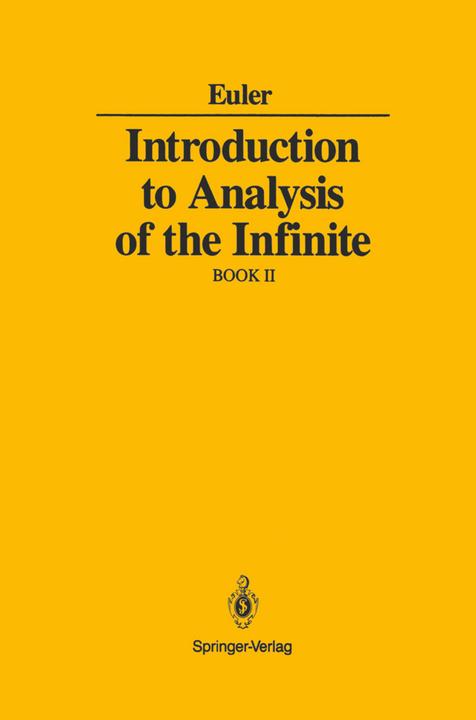 Immagine prodotto Introduction to Analysis of the Infinite (Leonard Euler, 2012)