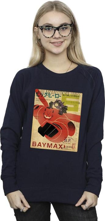 Immagine prodotto Disney Big Hero 6 Baymax Flying Baymax Newspaper Felpa Donna (XXL)