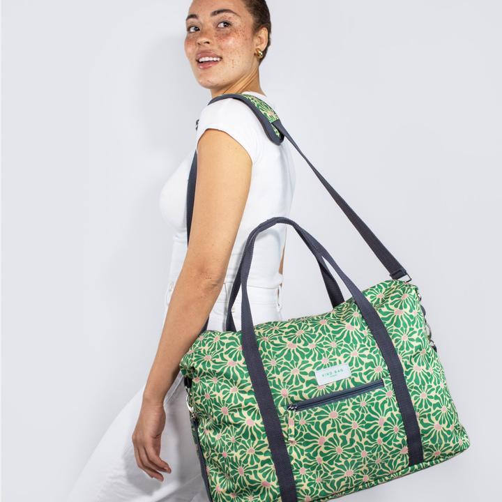 Image du produit Kind Bag Weekender Abstract Flowers - Vert+Rose (560 l)