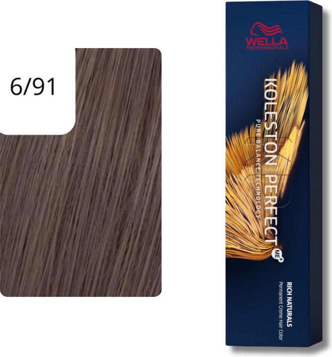 Produktbild Wella Koleston Perfect Rich Naturals 6/91 dunkelblond cendre-asch 60 ml (6/91 dunkelblond cendré-asch)