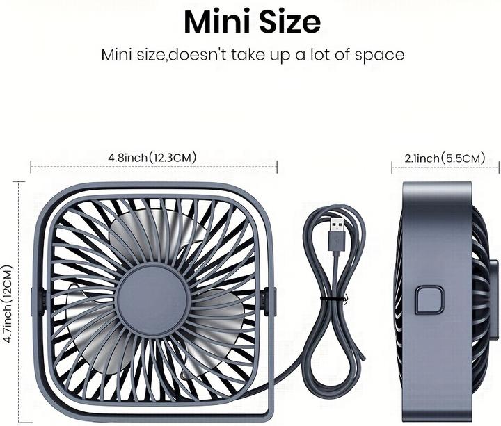 Actual product image PhoneLook 360° USB Ventilator tragbar leise 3 Geschwindigkeiten Design
