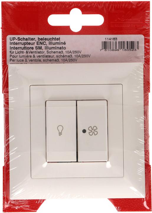 Immagine prodotto Feller EdizioDue doppio pressostato schema 3+3 luce e ventole illuminate UP