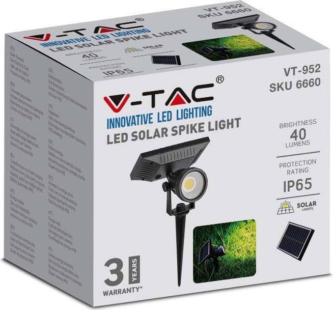 Actual product image V-TAC VT952 2W LEDSolarspike IP65 3000K (40 lm, IP65)