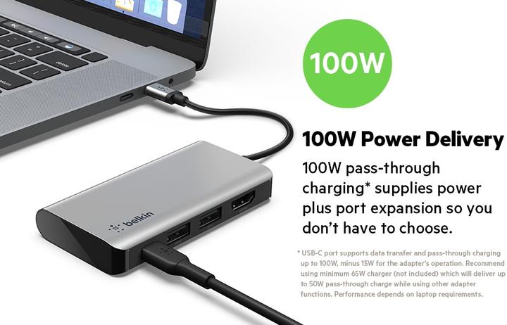 Actual product image Belkin USB-C 4 in 1 (USB-C, 4 Ports)