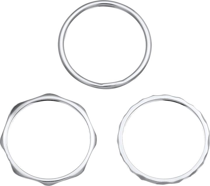 Immagine prodotto Elli Anello a fascia impilabile Set di 3 anelli in argento 925 (56, 925 Argento)