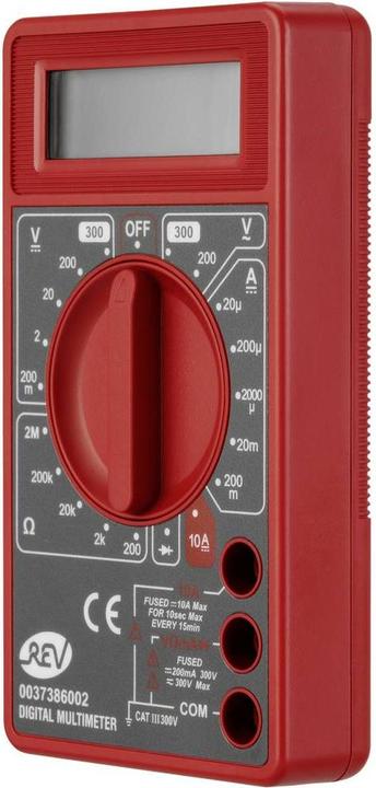 Produktbild REV Vielfachmessgerät Basic sw/rt Hand-Multimeter digital CAT III (CAT III)