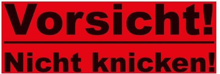 Produktbild Transpak Hinweisetikett Masse 145x70mm Papier rot Vorsicht Nicht knicken