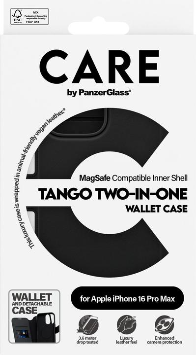 Immagine prodotto PanzerGlass CARE Tango Two-in-One Wallet Case (Apple iPhone 16 Pro Max)