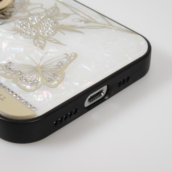 Actual product image PhoneLook Coque Nacre papillon strass avec support vidéo (Apple iPhone 13 Pro Max)