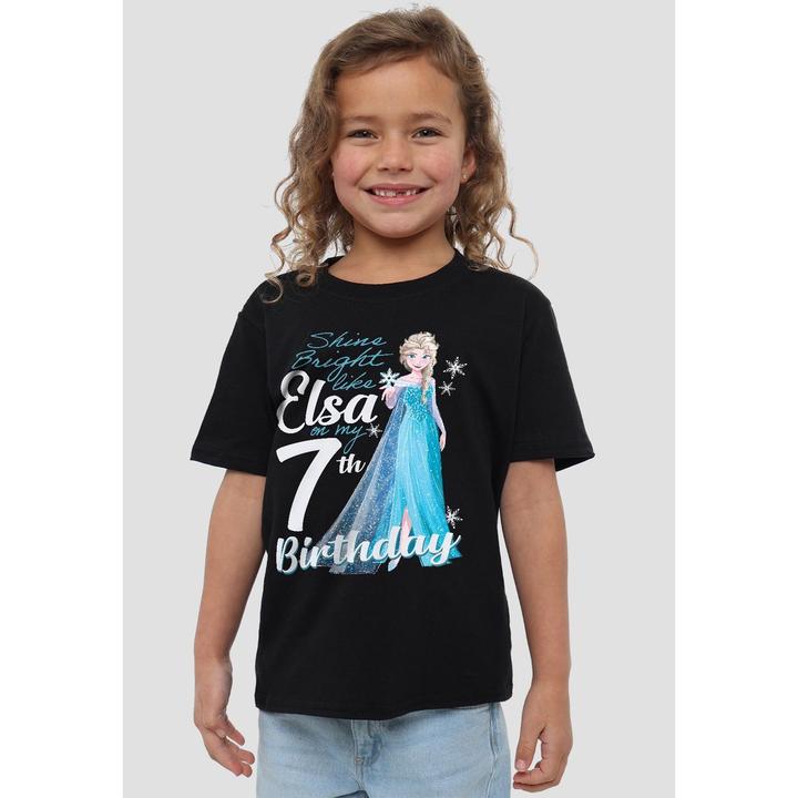 Actual product image Disney Frozen Childrens/Kids Bright Like Elsa 7th Birthday T-Shirt (128)