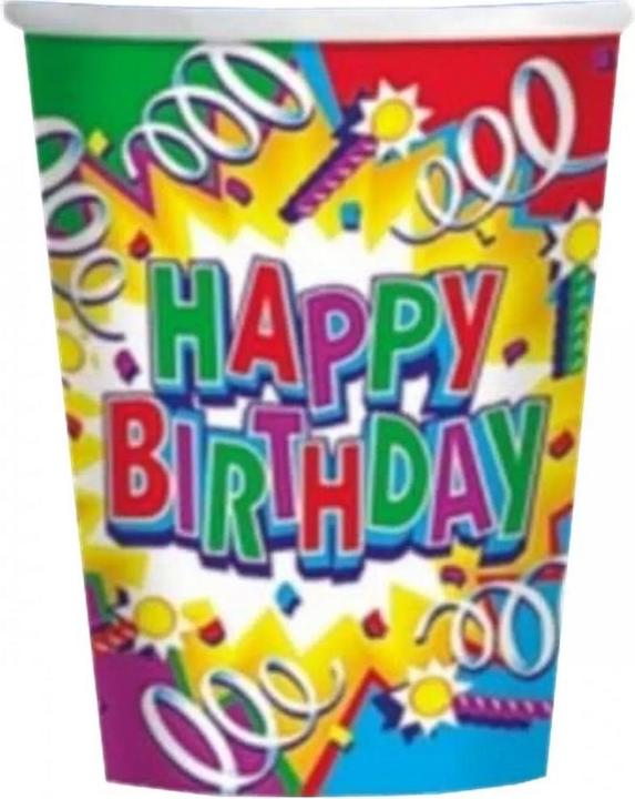 Produktbild Generic Explosion PartyBecher Papier Happy Birthday 8erPack (8 x)