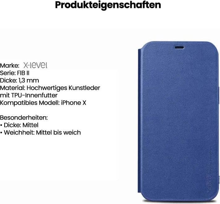 Produktbild X-Level Galaxy A6+ 2018 - FIBColor Flip Etui, Kunstleder, 360° Rundumschutz, Gold (Samsung Galaxy A6+)