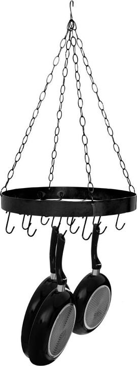 Actual product image Fifty five south Ceiling hanger shelf Round Black made of stainless steel Ø 48/ H 70 cm