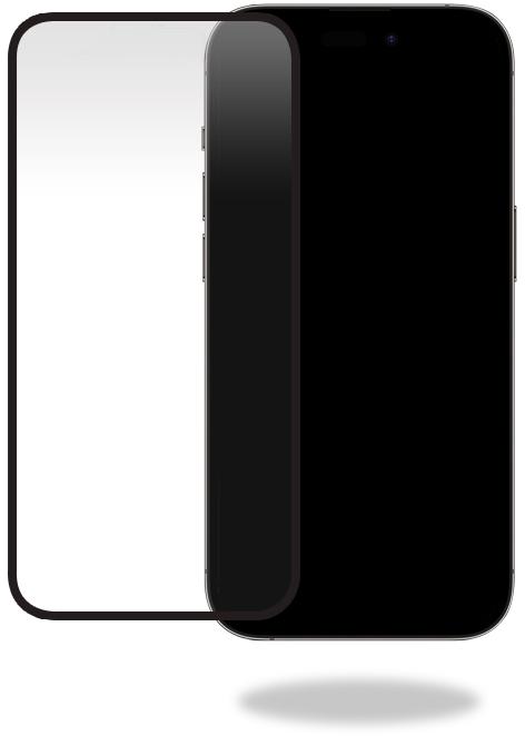 Actual product image Mobilize Black frame glass (1 Piece, Apple iPhone 14 Pro)