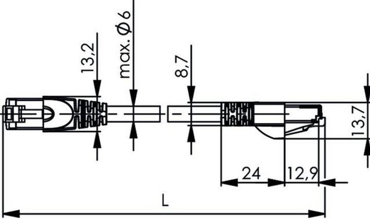 Produktbild Telegärtner Telegartner MP8 FS 600 (S/FTP, CAT6a, 0.50 m)
