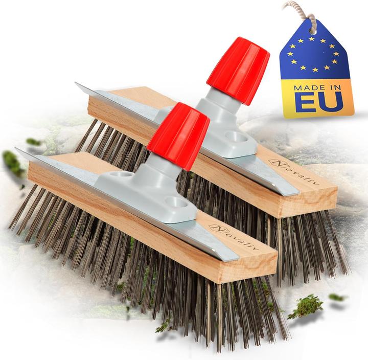 Actual product image Novaliv 2X Robuster Drahtbesen Moos - Effiziente Moosentfernung, Drahtbürste, 6-Reihen Metallborsten (1 pcs.)