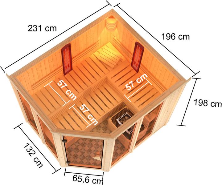 Immagine prodotto Karibu Cabina a infrarossi Ava ingresso ad angolo (9 KW di controllo esterno)