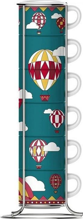 Image du produit Bialetti Set de tasses à expresso sur un support Winter Wonderland Balloons (80 ml, 6 x)