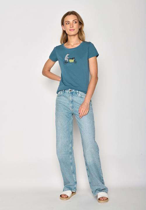 Produktbild Greenbomb Women's Bike Cargo Raccoon Loves T-Shirt (XL)