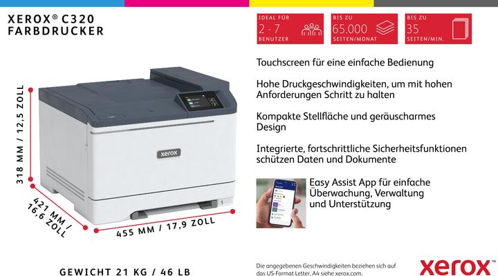 Produktbild Xerox C320 Farblaserdrucker Wi-Fi (Laser, Farbe)