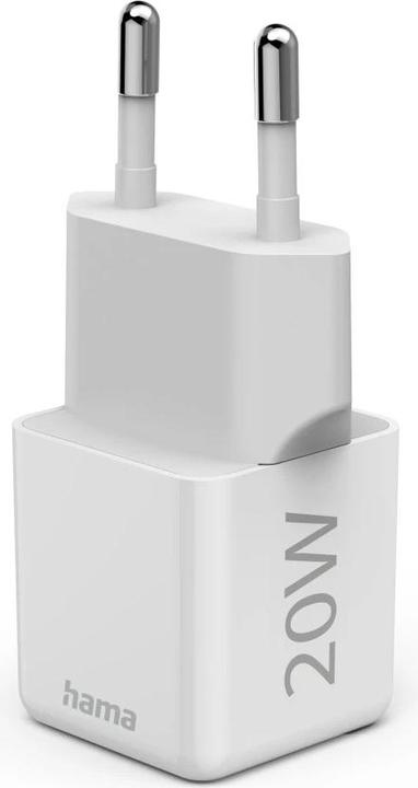 Actual product image Hama Fast charger, USB-C, PD/Qualcomm®, super mini charger, 20 W, white (20 W)