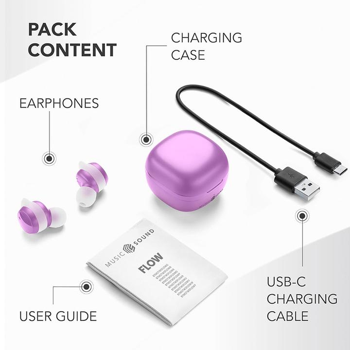 Image du produit Music Sound Cellularline Music & Sound Ecouteurs Bluetooth FLOW Violet (25 h, Sans fil)