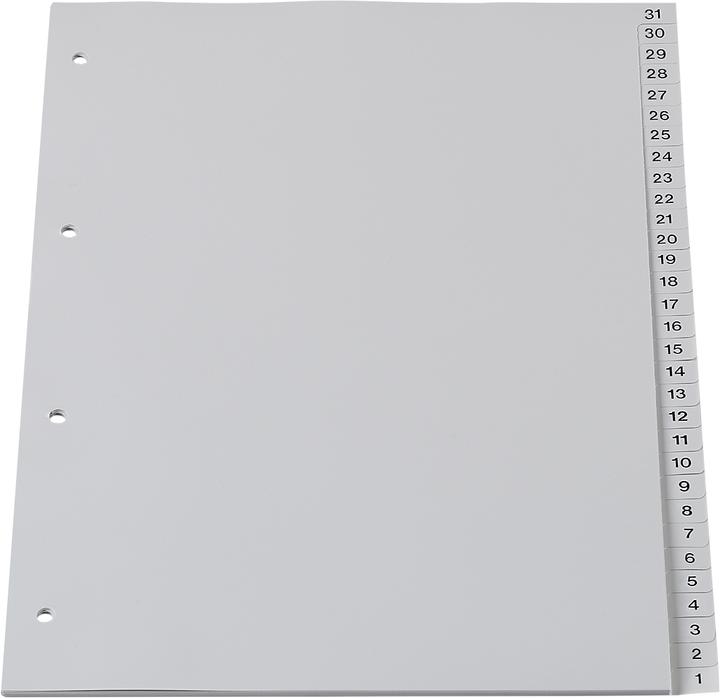 Produktbild Schäfer Shop Rücklaufendes PP-Register, Zahlen- oder Kalender-Register, einzeln