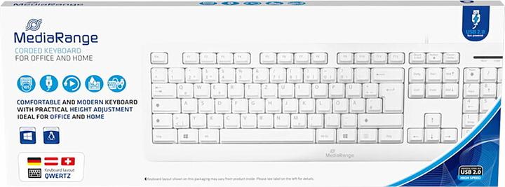 Actual product image MediaRange KEYBOARD QWERTY MROS110 with cable white/light gray (DE, Cable)