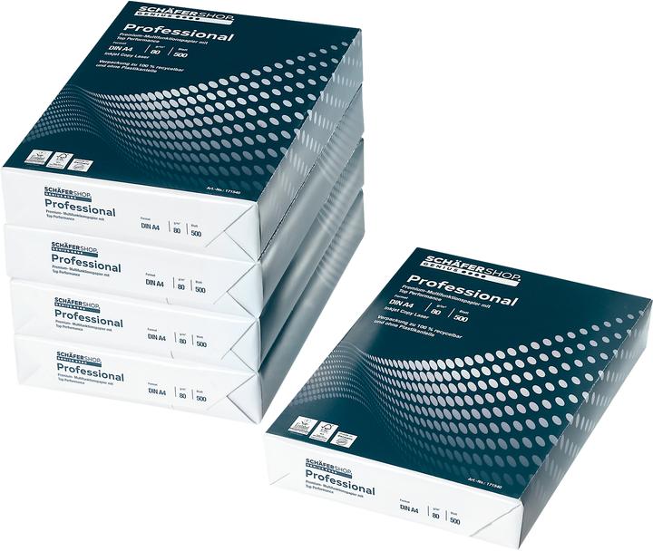 Actual product image Schäfer Shop Copy paper Professional DIN A4, 80 g/m², premium white, FSC, EU flower, Made... (80 g/m², 2500 x, A4)