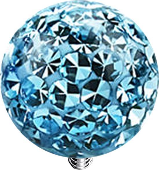 Produktbild Star Piercing Dermal Anchor Kristall Kugel aqua Epoxy Schutzschicht (Titan G23, ohne Messing)
