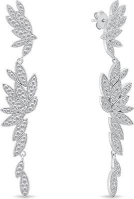 Produktbild Brilio Silver - Long silver earrings with zircons EA1135W