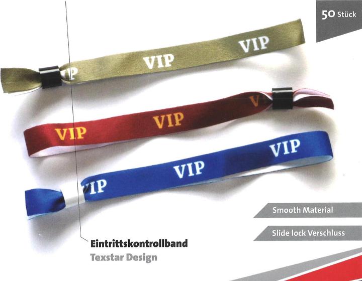 W&A 50 VIP admission wristbands