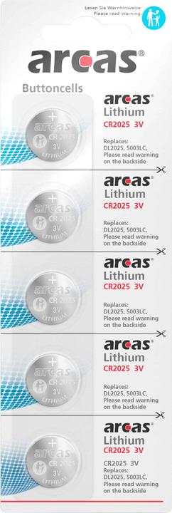 Actual product image Arcas Batterie CR2025, 5er-Sparset (5 pcs., CR2025, 150 mAh)
