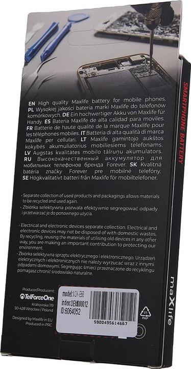 Produktbild Maxlife Akku für Nokia E66 / E75 / C5 / 3120 / BL-4U 1000mAh
