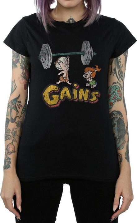 Actual product image The Flintstones Womens/Ladies Bam Bam Gains Distressed Cotton T-Shirt (XXL)