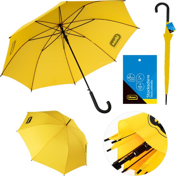 Immagine prodotto Idena Ombrello a bastone giallo Ø100cm manico design soft-touch