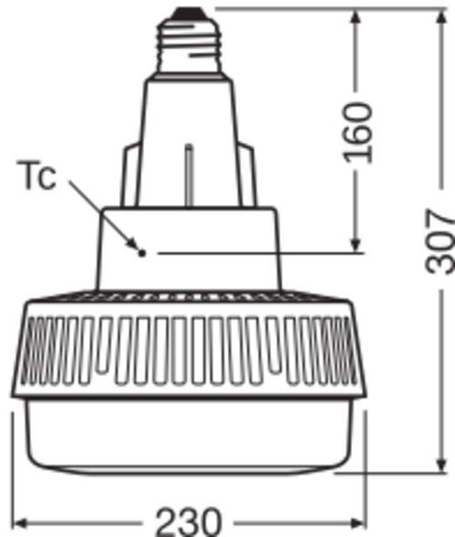 Actual product image Osram LED spotlight reflector HQI Highbay 250 hall spotlight E40 95W 13000lm neutral white 4000K 120 (E40, 95 W, 13000 lm, 1 x, E)