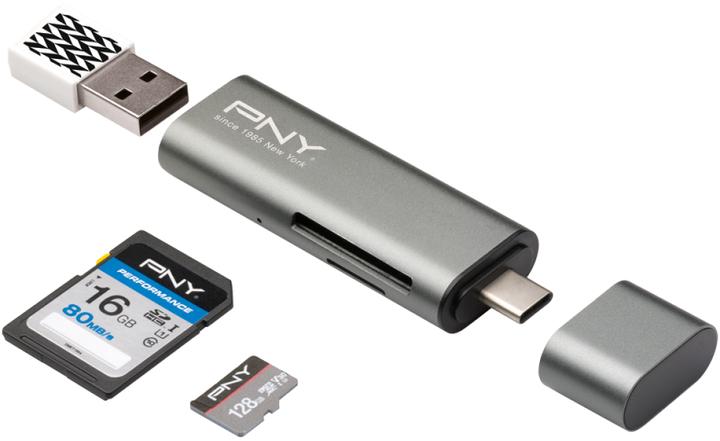 PNY Lettore/adattatore di schede RTCUA3N USB tipo C/A (USB, USB 3.1, USB 2.0)