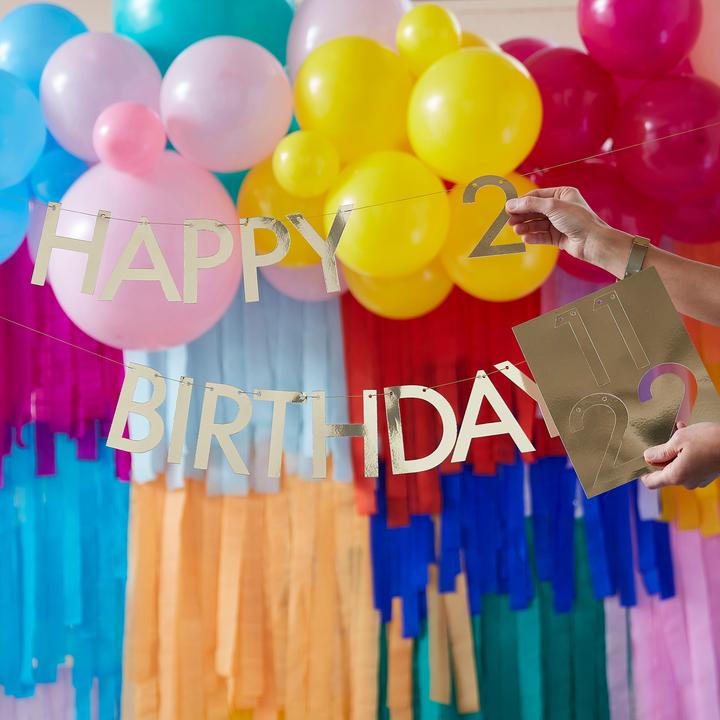 Immagine prodotto Ginger Ray Ghirlanda personalizzata di buon compleanno - Oro